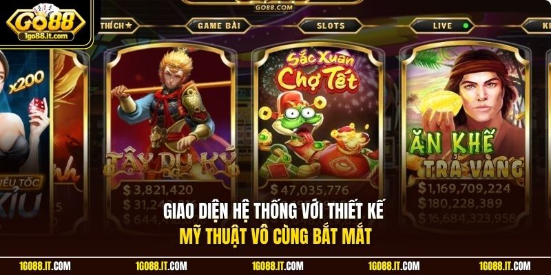 Giao diện hệ thống với thiết kế mỹ thuật vô cùng bắt mắt
